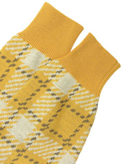 チェックパターンニットトップス イエロー