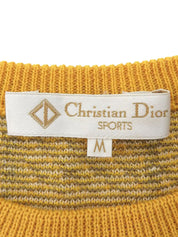 チェックパターンニットトップス イエロー