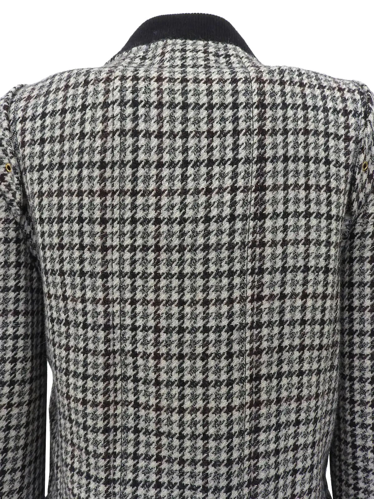 Wool houndstooth pattern logo button jacket in light gray/multi