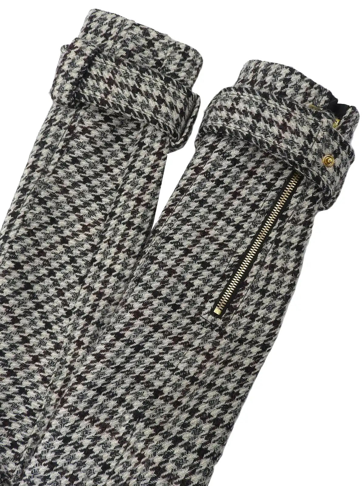 Wool houndstooth pattern logo button jacket in light gray/multi