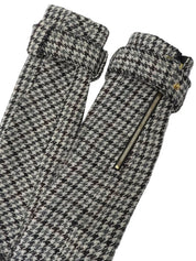 Wool houndstooth pattern logo button jacket in light gray/multi