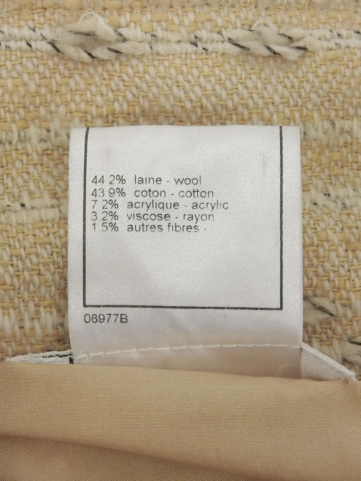 1999年製 ツイードCCマークボタンコート ベージュ/マルチ