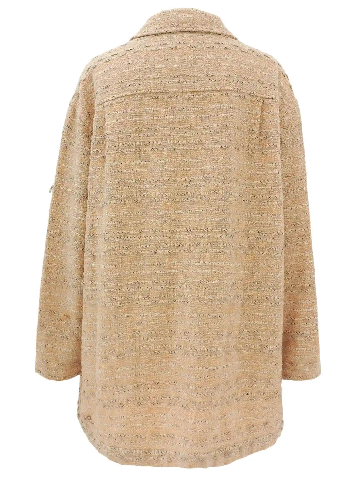 1999年製 ツイードCCマークボタンコート ベージュ/マルチ