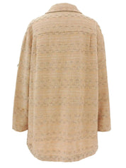 1999年製 ツイードCCマークボタンコート ベージュ/マルチ