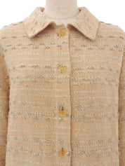 1999年製 ツイードCCマークボタンコート ベージュ/マルチ