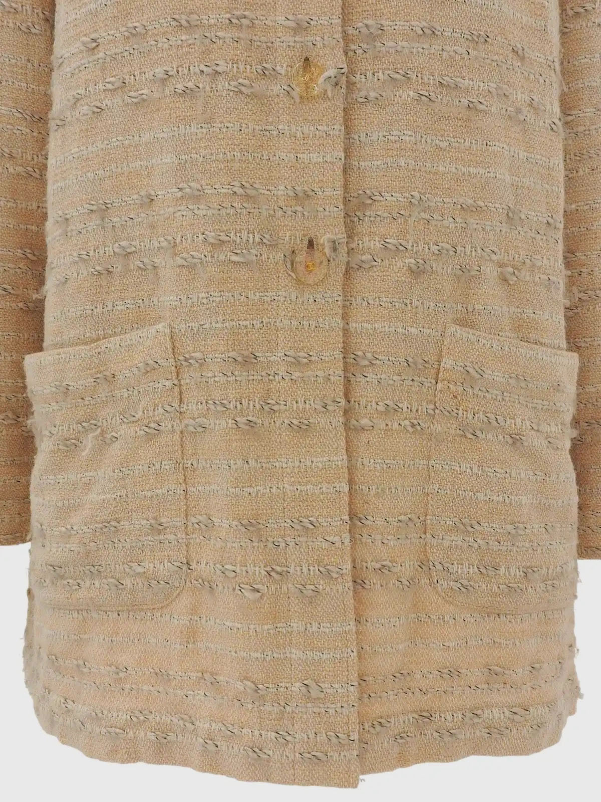 1999 Tweed CC Mark Button Coat, Beige/Multi