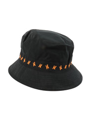 H logo embroidered bucket hat in black/orange