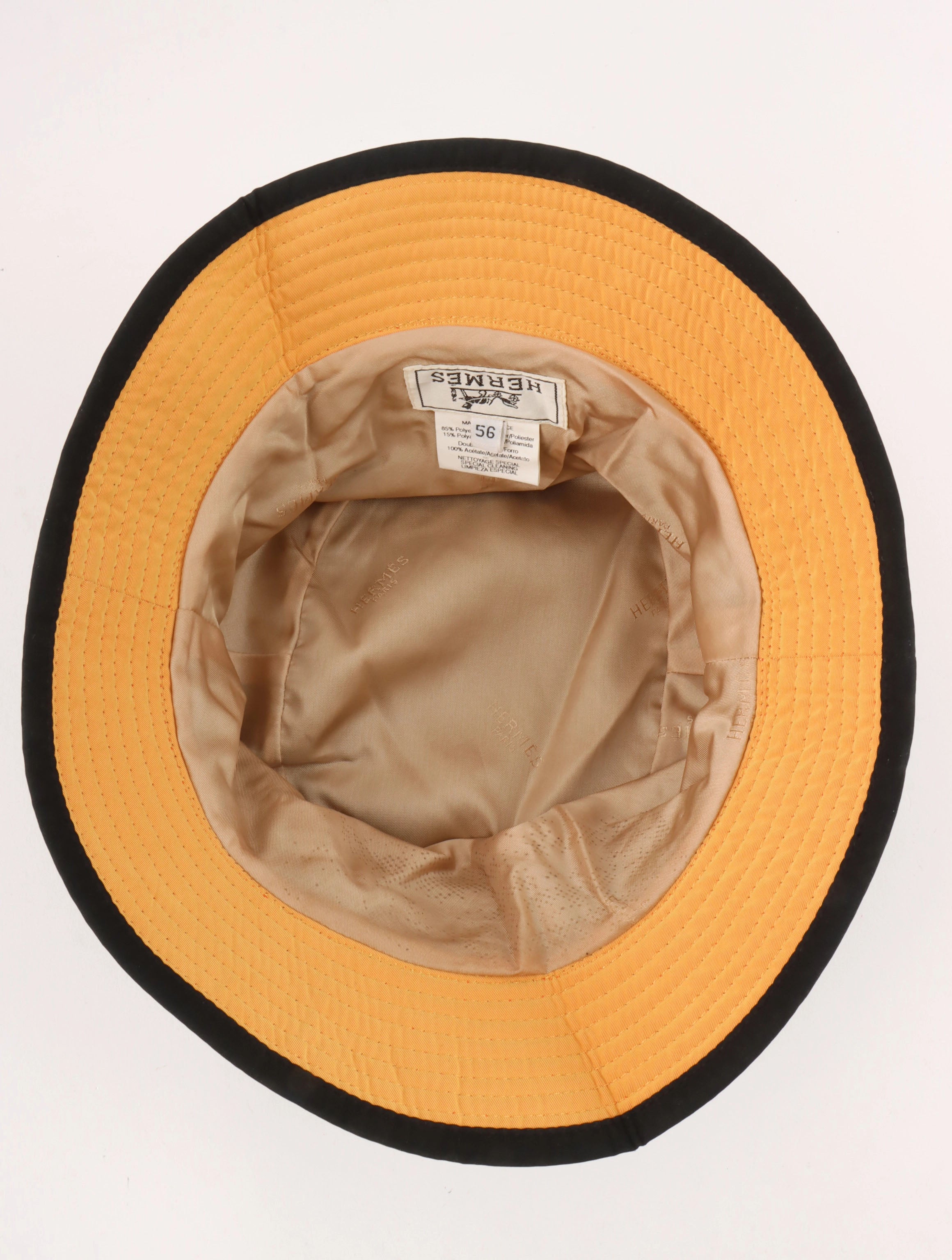 H logo embroidered bucket hat in black/orange