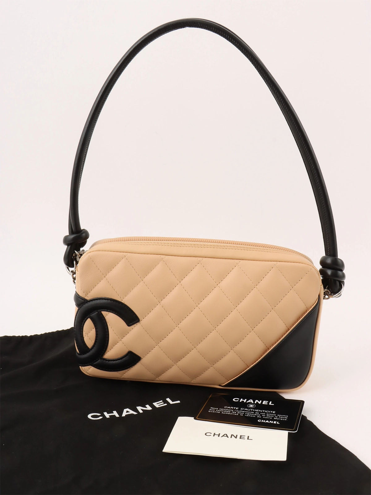 Cambon shoulder bag, beige/black, circa 2004
