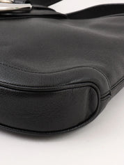 オーバルロゴプレートショルダーバッグ ブラック