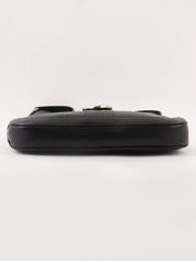 オーバルロゴプレートショルダーバッグ ブラック