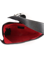 オーバルロゴプレートショルダーバッグ ブラック