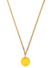 1998 Round Camellia CC Mark Necklace Orange/Gold