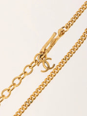1998 Round Camellia CC Mark Necklace Orange/Gold