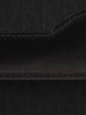 Trotter Pattern Round Logo Plate Chain Shoulder Bag Black