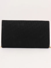 Trotter Pattern Round Logo Plate Chain Shoulder Bag Black