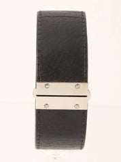 Square Leather Bangle Watch in Black