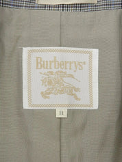 Grey double-breasted wool check pattern jacket