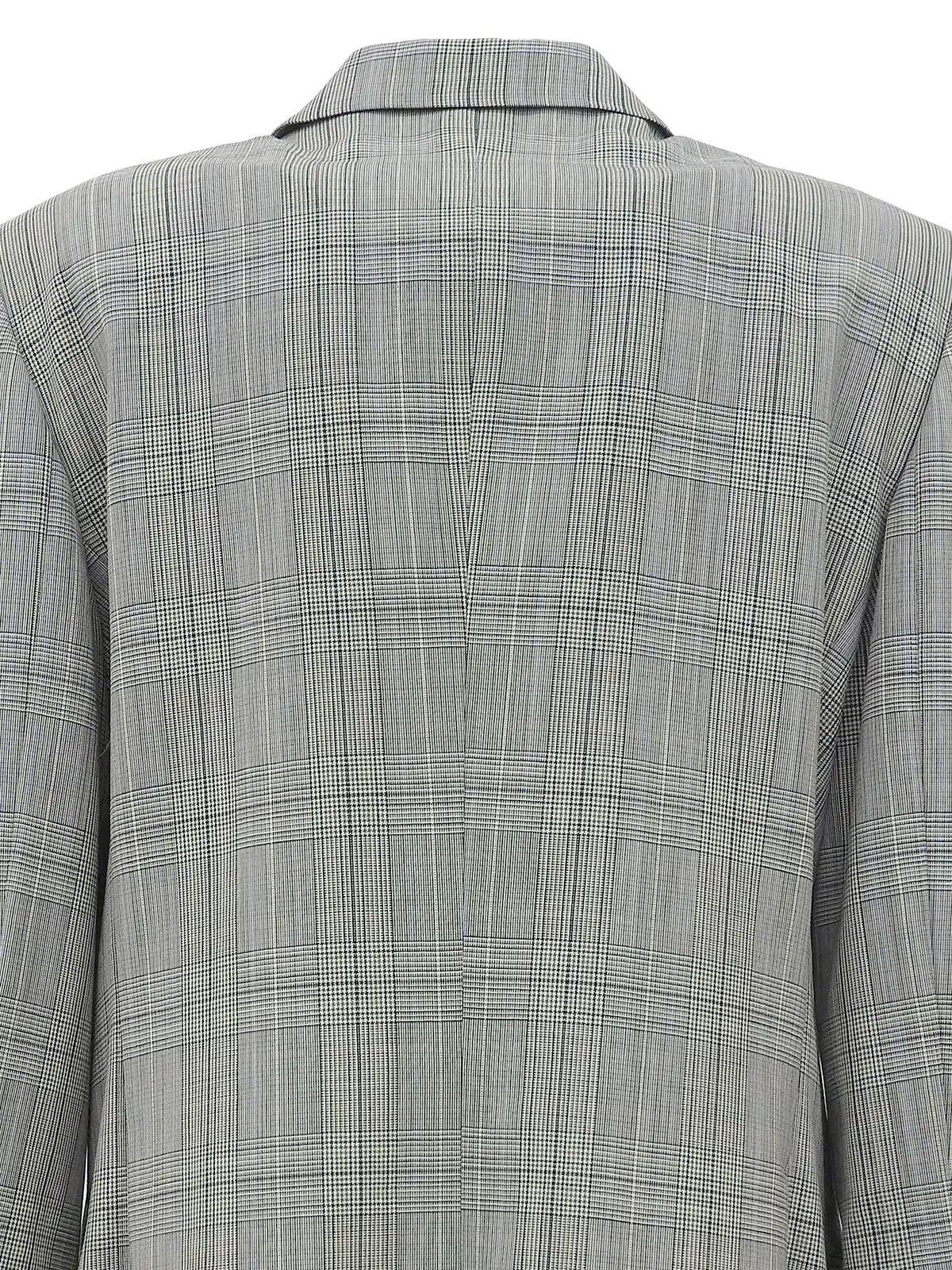 Grey double-breasted wool check pattern jacket