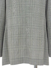 Grey double-breasted wool check pattern jacket