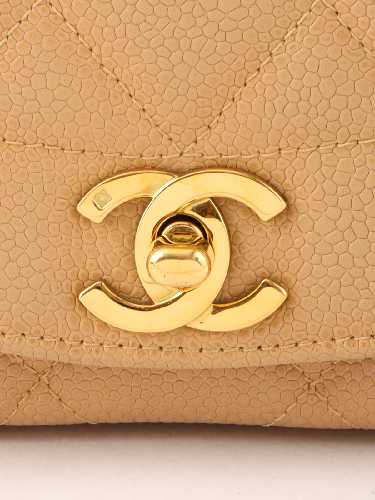 1995 Diana flap chain bag, 22cm, beige