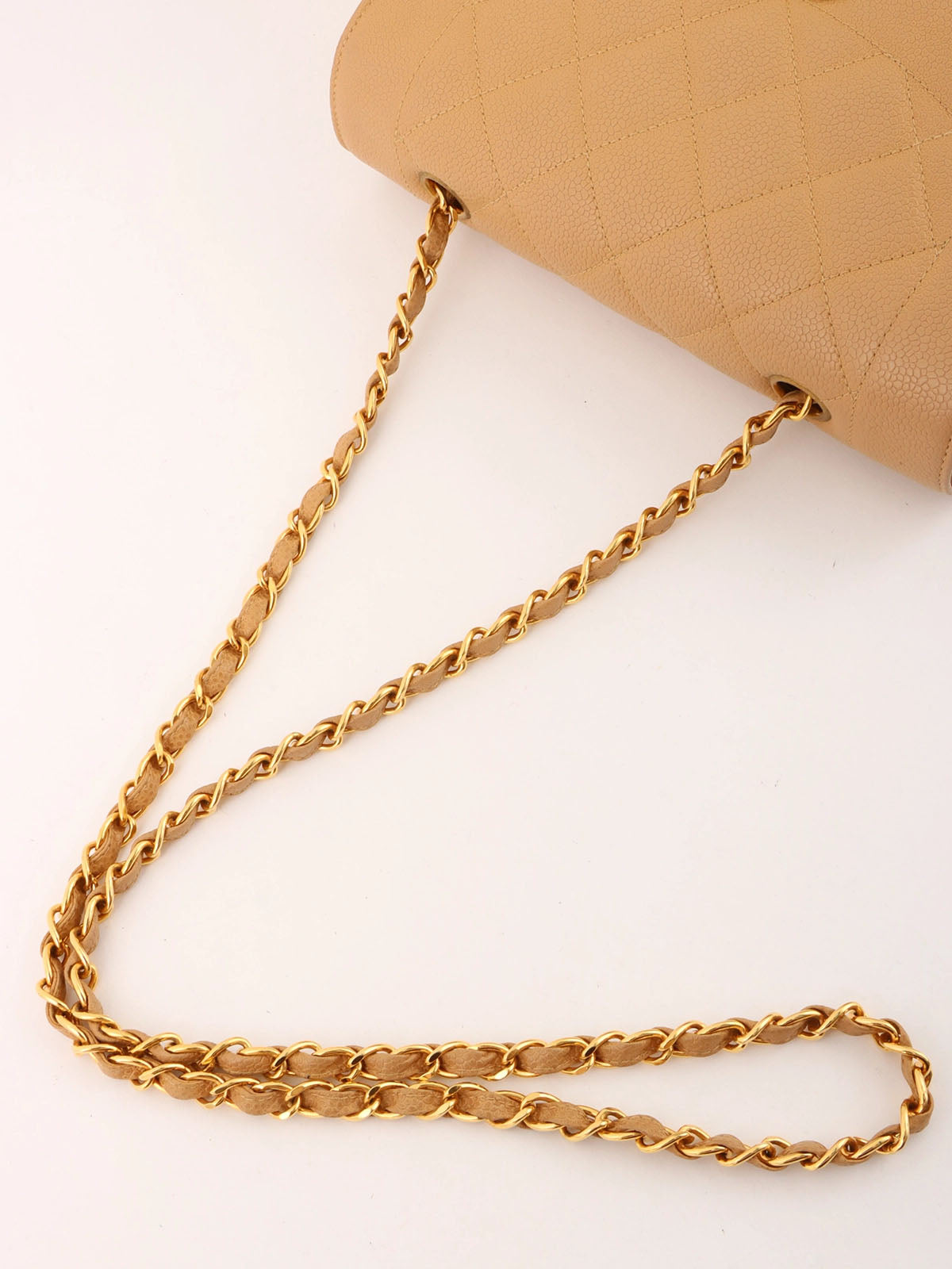 1995 Diana flap chain bag, 22cm, beige