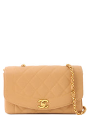 1995 Diana flap chain bag, 22cm, beige