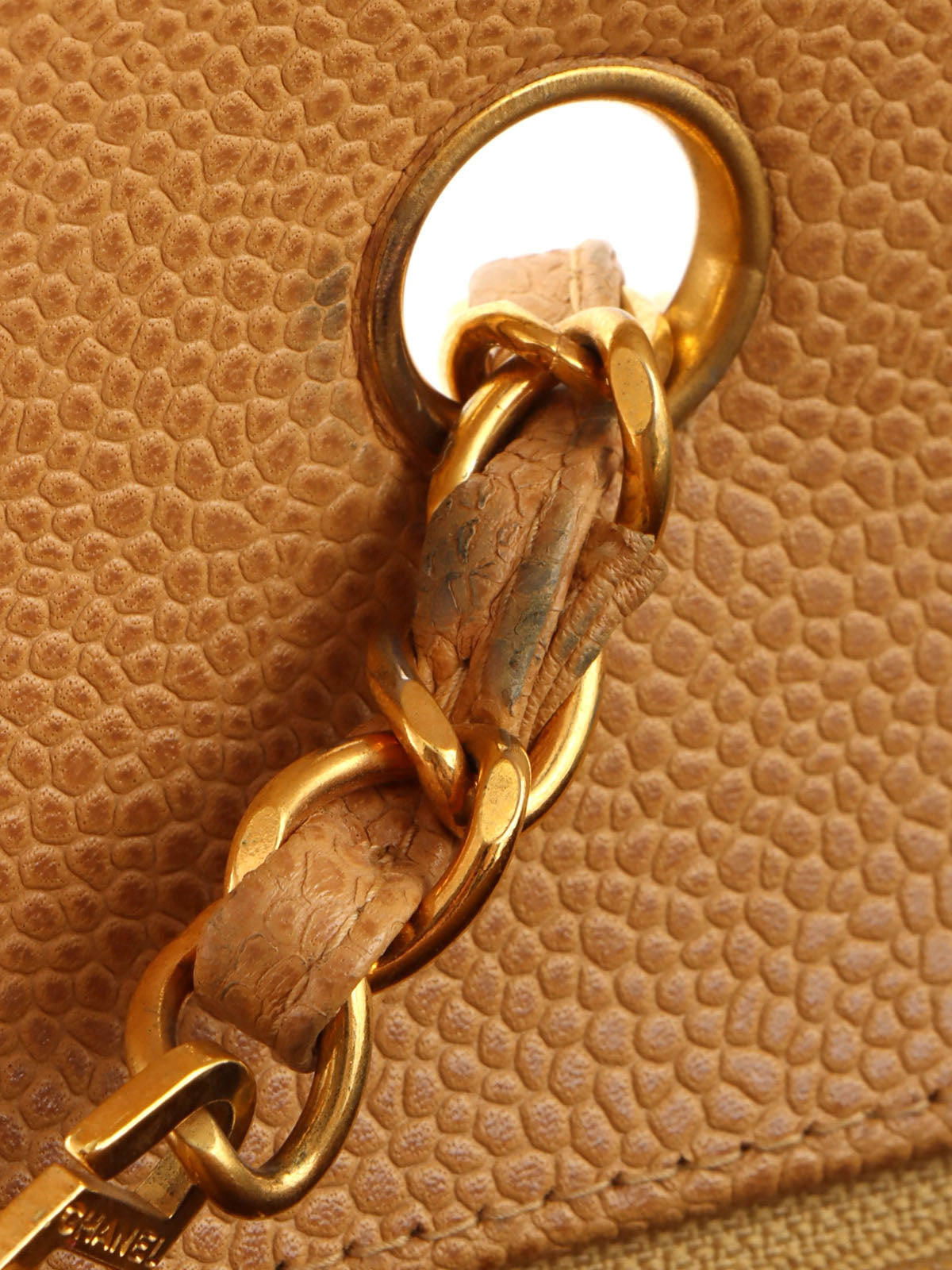 1995 Diana flap chain bag, 22cm, beige