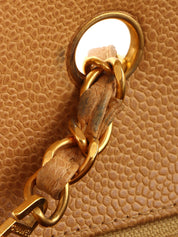 1995 Diana flap chain bag, 22cm, beige