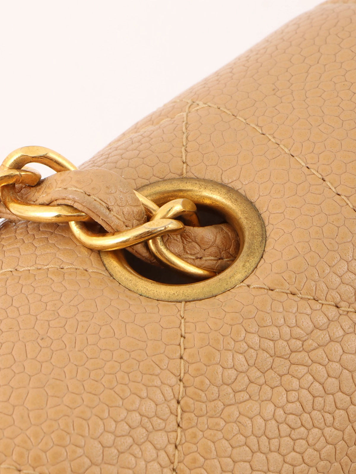 1995 Diana flap chain bag, 22cm, beige