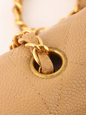 1995 Diana flap chain bag, 22cm, beige