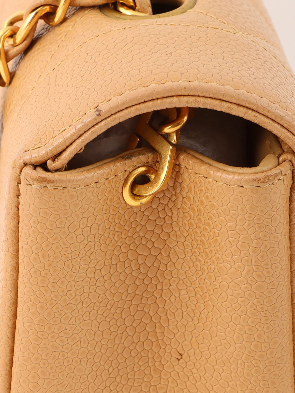 1995 Diana flap chain bag, 22cm, beige