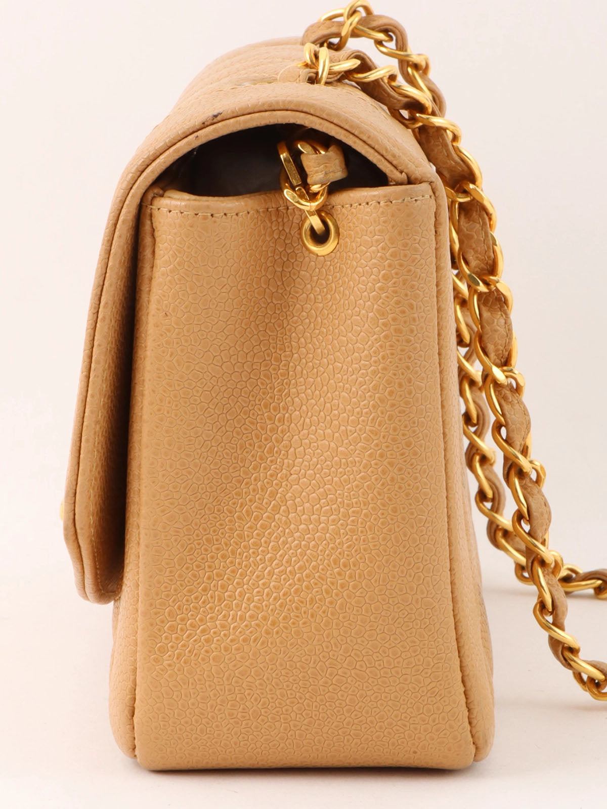1995 Diana flap chain bag, 22cm, beige