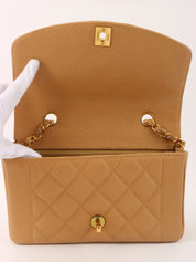 1995 Diana flap chain bag, 22cm, beige