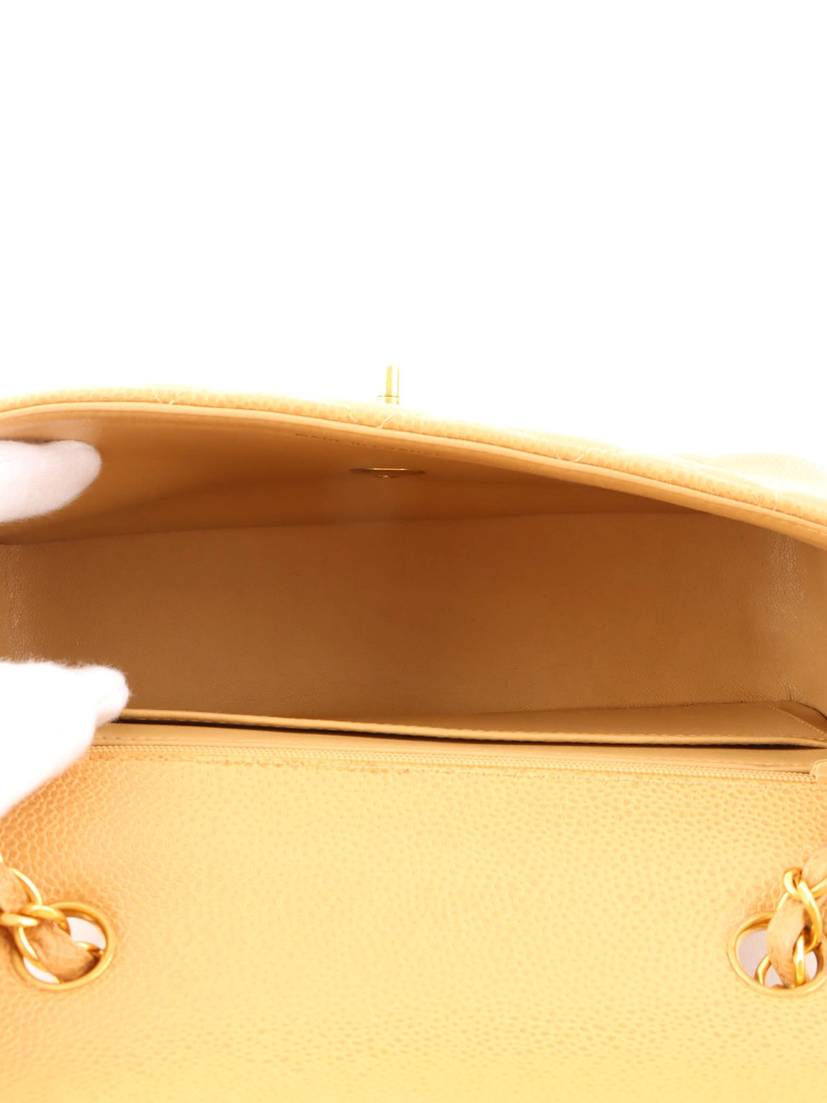 1995 Diana flap chain bag, 22cm, beige