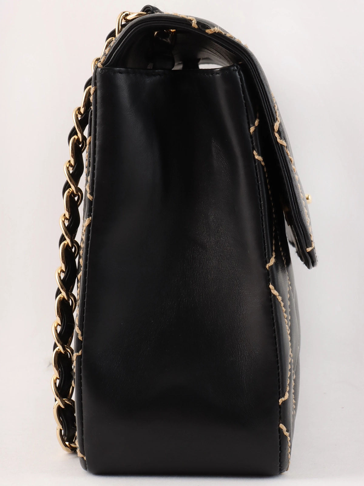 2001 Wild Stitch CC Turnlock Chain Shoulder Bag in Black