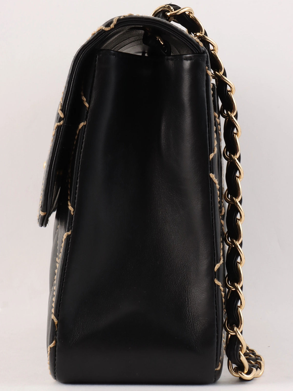 2001 Wild Stitch CC Turnlock Chain Shoulder Bag in Black