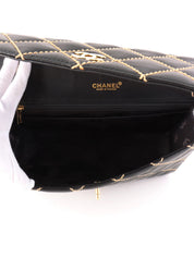 2001 Wild Stitch CC Turnlock Chain Shoulder Bag in Black