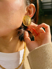 1991年製 オーバルクラウンCCマークイヤリング ゴールド