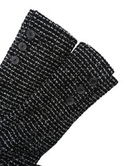 2003 Tweed Logo Button Camellia Corsage Jacket in Black/White