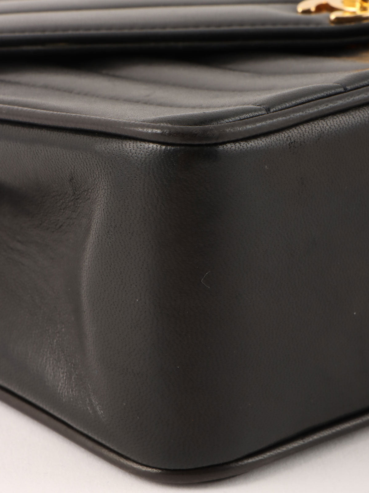 1992年頃製 シェブロンCCターンロックチェーンショルダーバッグ ブラック