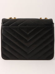 1992 Chevron CC Turnlock Chain Shoulder Bag, Black