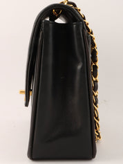 1992 Chevron CC Turnlock Chain Shoulder Bag, Black
