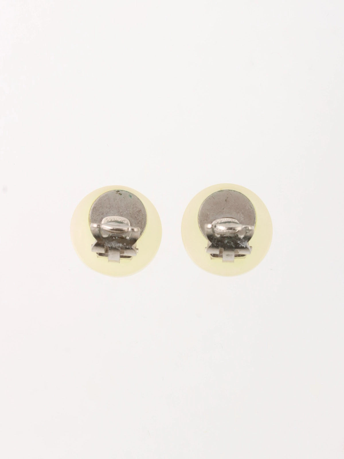 2000年製 ラウンドCCマークイヤリング シルバー/オーロラ