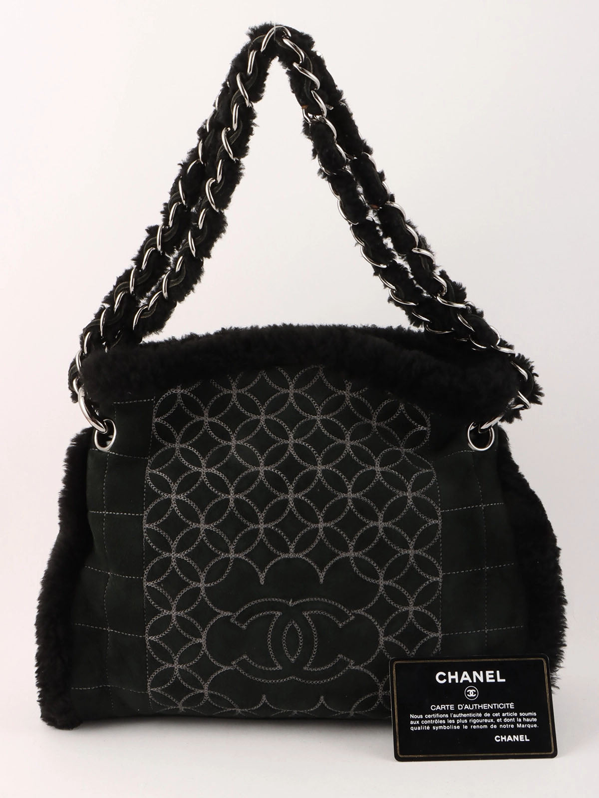 2005 Mouton CC Mark Stitch Chain Bag in Black