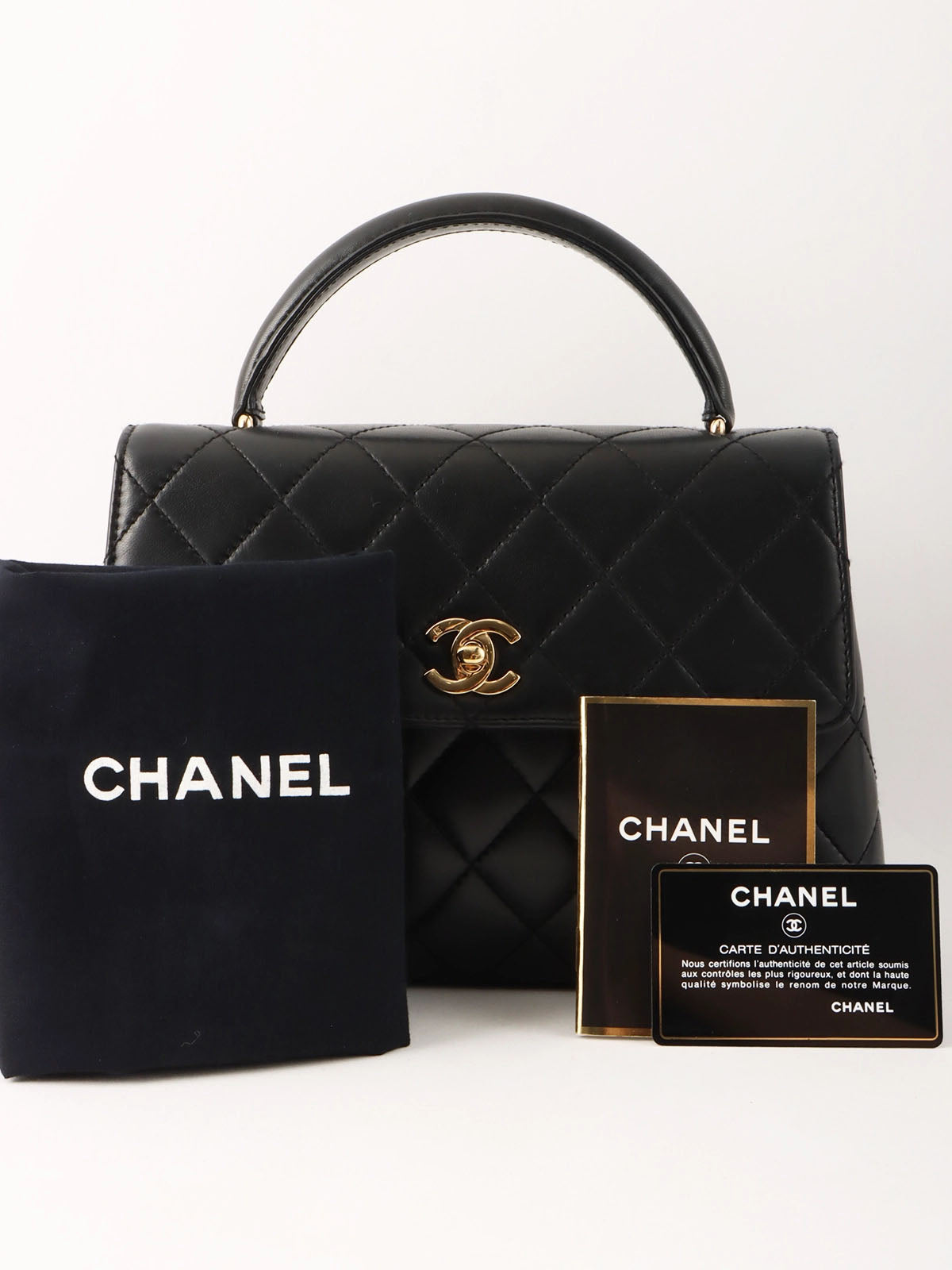 1998年頃製 マトラッセCCターンロックハンドバッグ ブラック