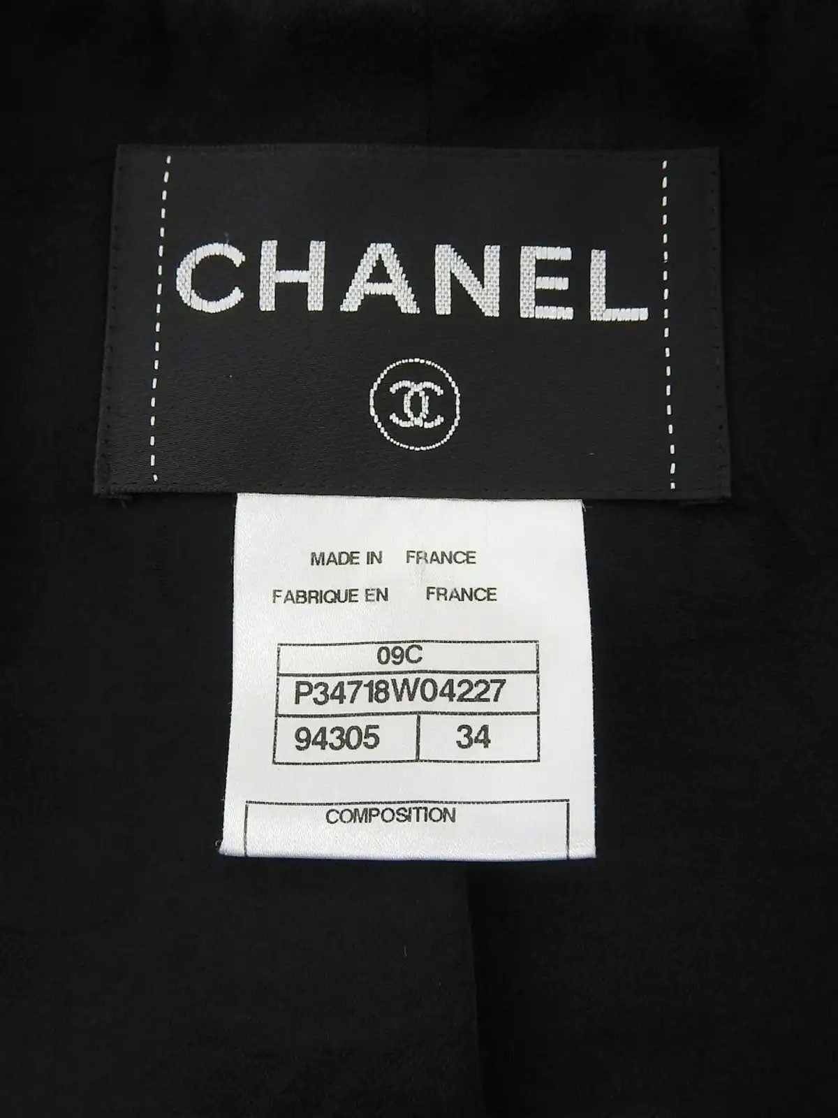 2009 Wool Dot CC Mark Button Jacket Black