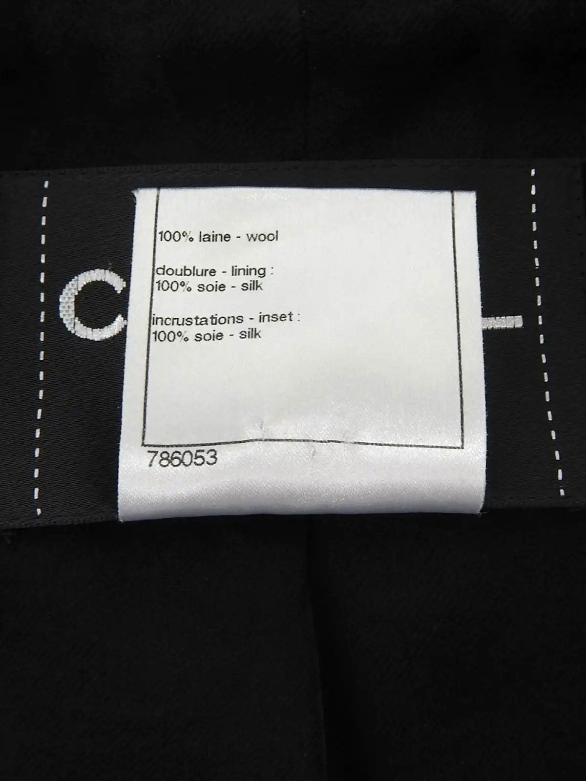 2009 Wool Dot CC Mark Button Jacket Black
