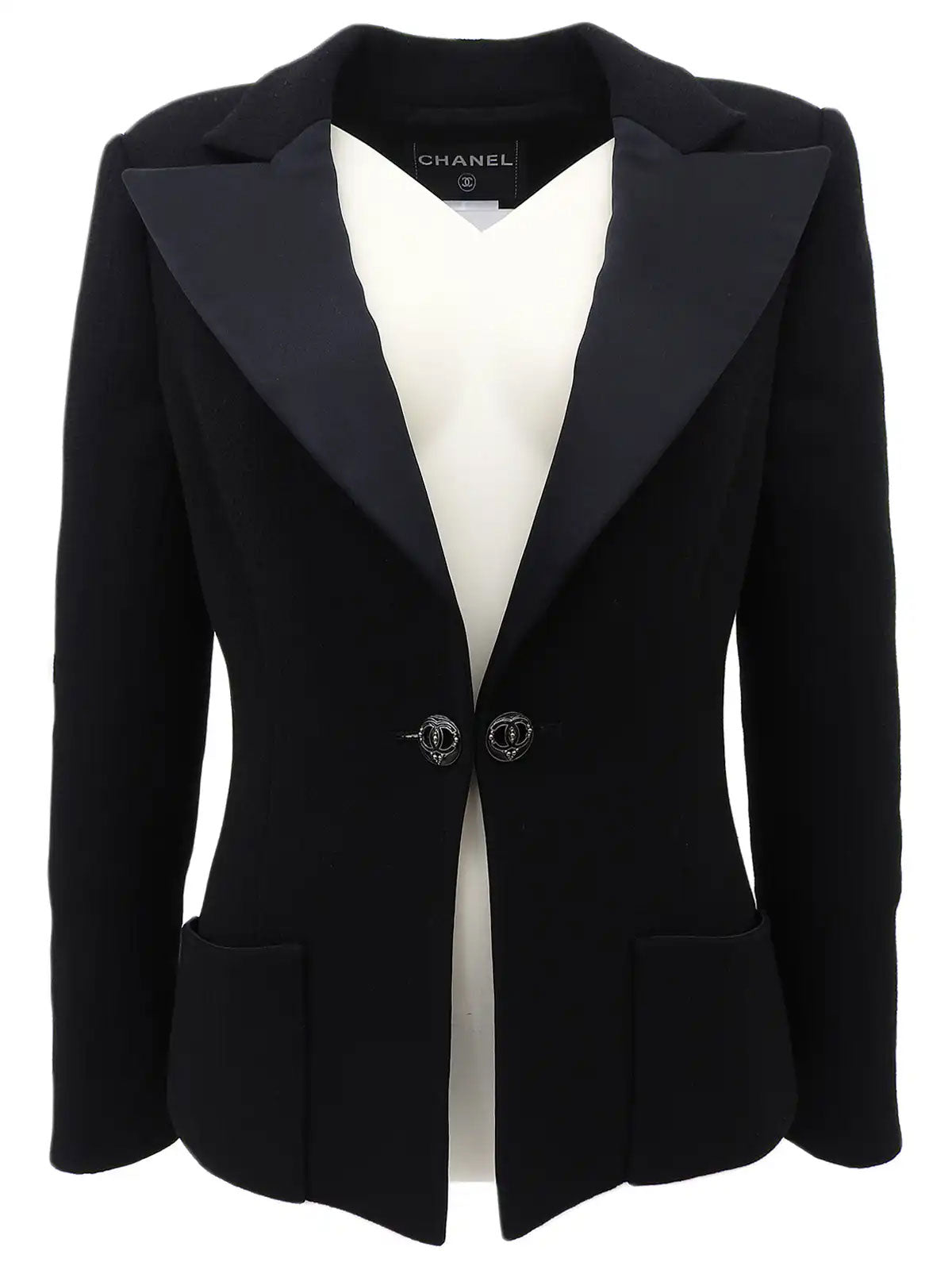 2009 Wool Dot CC Mark Button Jacket Black