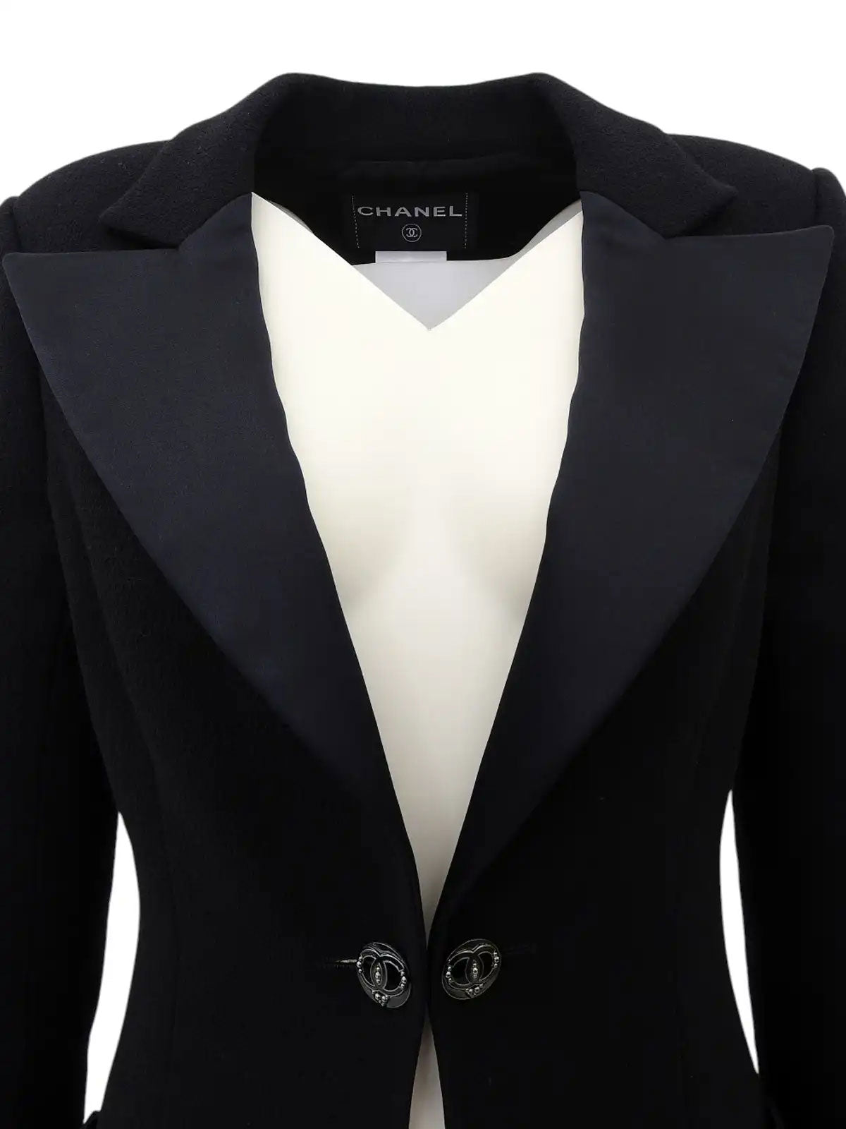 2009 Wool Dot CC Mark Button Jacket Black